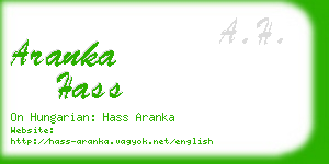 aranka hass business card